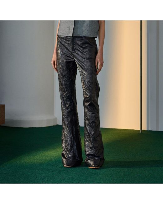 Lorena Saravia Gray Ophelia Pants Leather