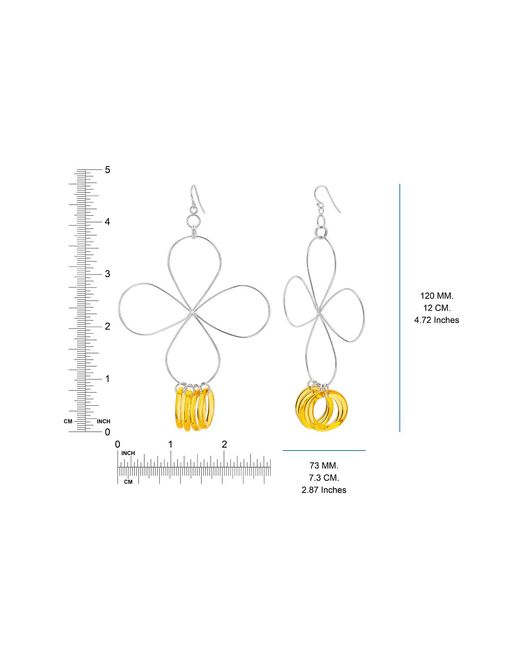 Gold & Honey Metallic Flower Drop Earrings