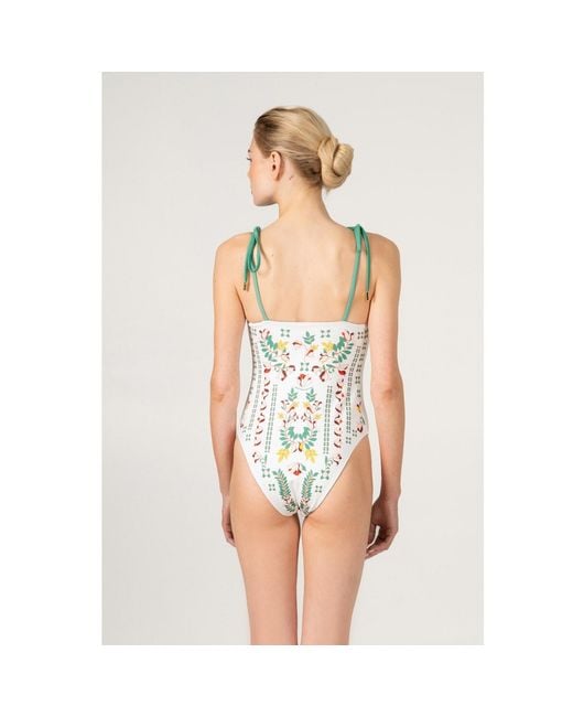 Jessie Zhao New York Multicolor Spring Garden Reversible One Piece Swimsuit