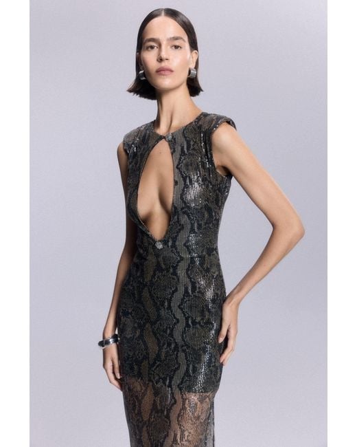 No'design Brown Borgia Cut-Out Long Dress
