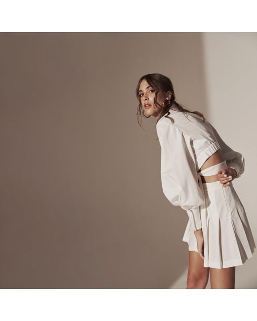 Lita Couture White Wrap Around Crisp Cotton Blouse