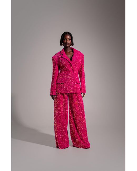 Ofuure Red Liza Sequin Pants