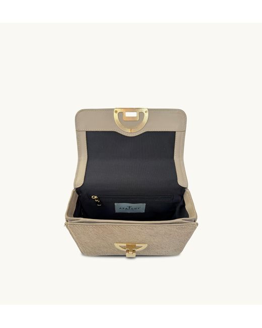 Apatchy London Gray Neutrals The Tilly Sand Hair-On Leather Bag