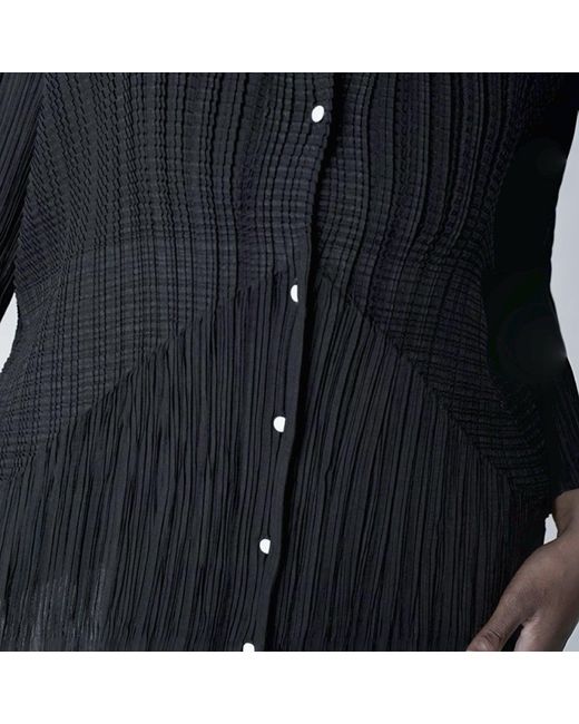 London Atelier Byproduct Blue Multi Way Pleated Blouse