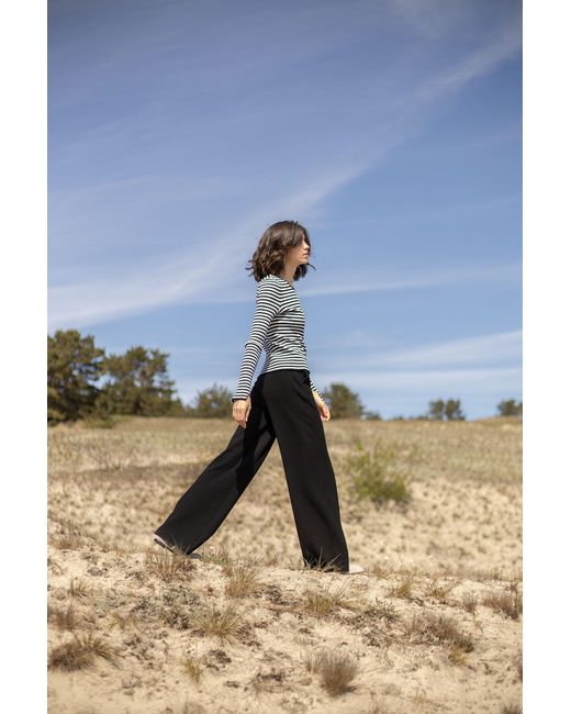 SALANIDA Black Brera Long-Sleeve Top B&W