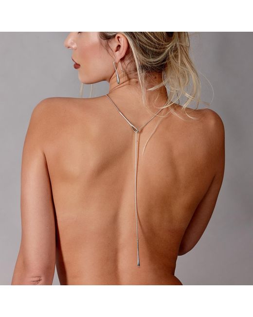 Lucy Quartermaine Metallic Sterling Long Feeder Drop Necklace