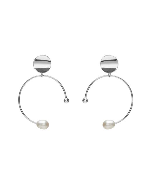 Lisa&Co. Metallic Earrings Pearl On Circle