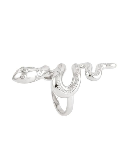 Artisan White Diamond Snake Wrap Ring