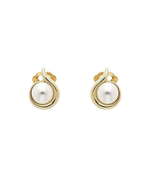 Emma Holland Jewellery Metallic Pearl Curl Clip Earrings