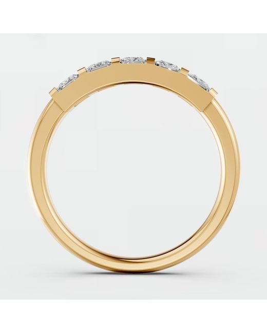Aya Fine Jewelry Metallic Elegant Princess Cut Lab Grown Diamond Band Ring