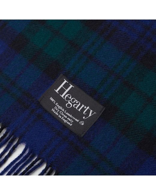 Hegarty Blue Tartan Lambswool Scarf