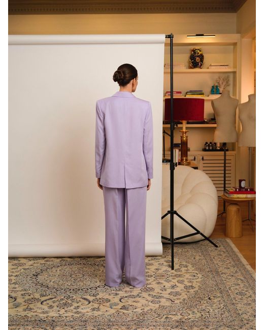 Juan Avellaneda X Seeiou Purple Lilac High-Waisted Trousers Palazzo Tom