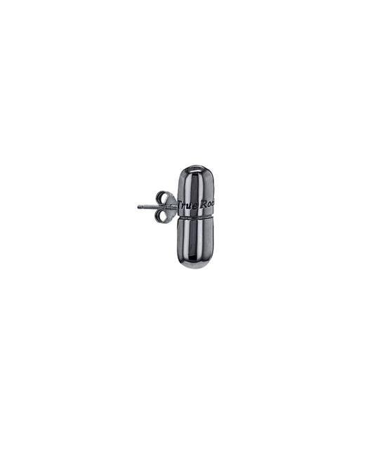 True Rocks Gray Pill Stud Earring Gun Metal for men