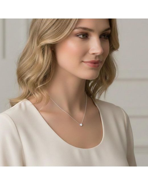 BLOOMTINE | Earth Angel HQ Metallic Illuminess Sterling 6Mm Moissanite 'The Light Inside You' Choker
