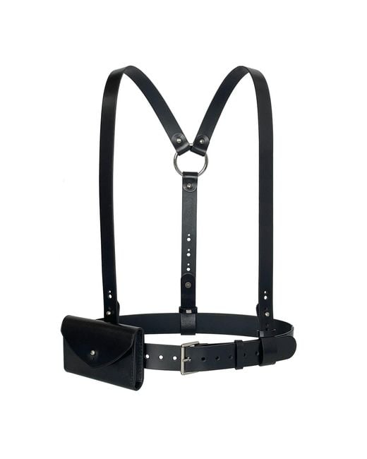 Haute Cuir Black Slim Envelope Harness Bag