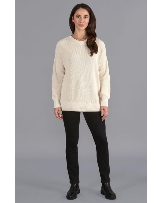 Paul James Knitwear Pink Neutrals Cotton Ribbed Crew Neck Tiffany Jumper