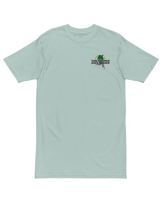 Anchor and Crew Blue Ice Take A Chance Have A Dance Disco! Heavy Cotton Embroidered T-Shirt for men