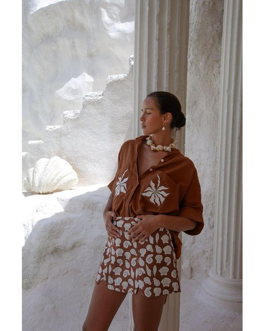 Palm Collective Brown Summer Blouse