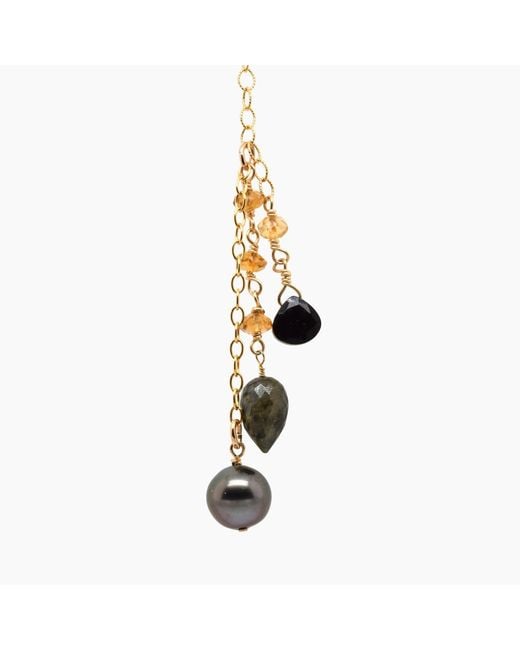Lori Kaplan Design Metallic Tahitian Pearl Tassel Long Necklace