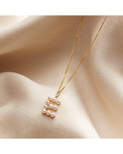 Posh Totty Designs Metallic 9Ct Pearl Initial Charm Necklace