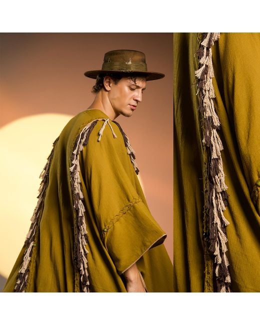 Zhenabia Green Sidra Poncho
