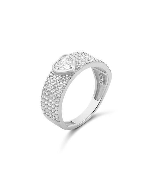 SHYMI Metallic Pave Band With Center Heart