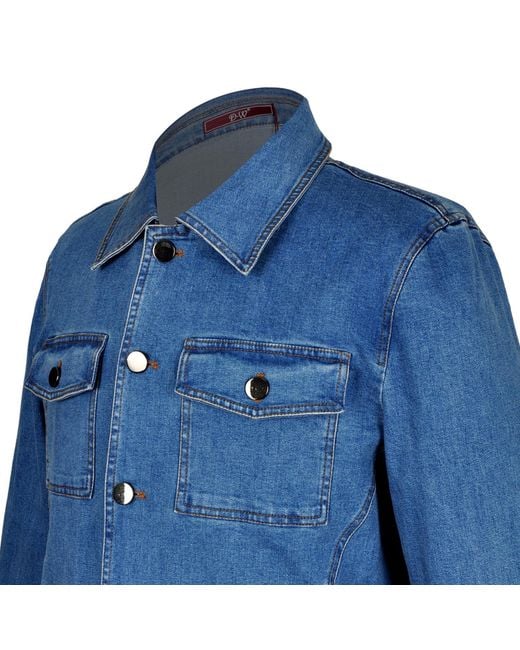 DAVID WEJ Blue Vanguard Stretch Denim Jacket for men