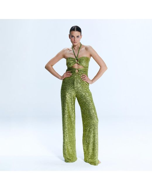 Nur Karaata Green Faena Top & Pant Set
