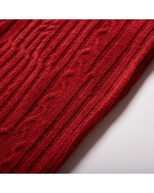 Fully Fashioning Red Fern Cable Wool Blend Knit Shorts