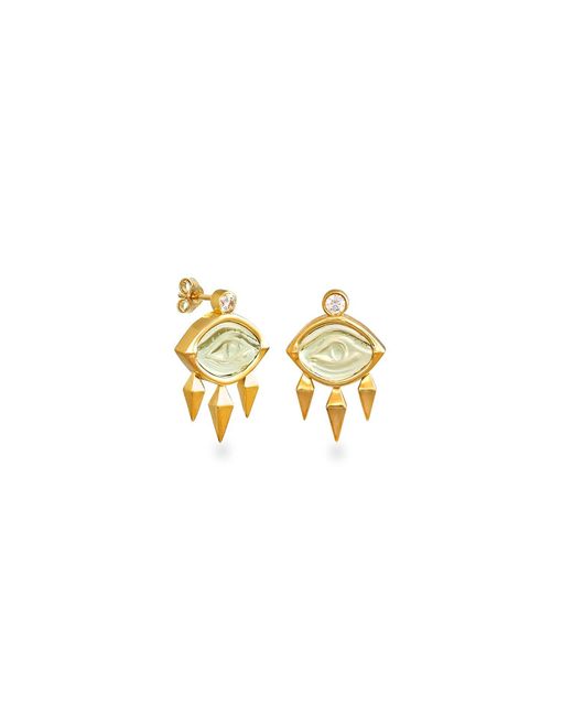 Myrto Katramadou Jewellery Metallic Aegean Eye – Amethyst Earrings