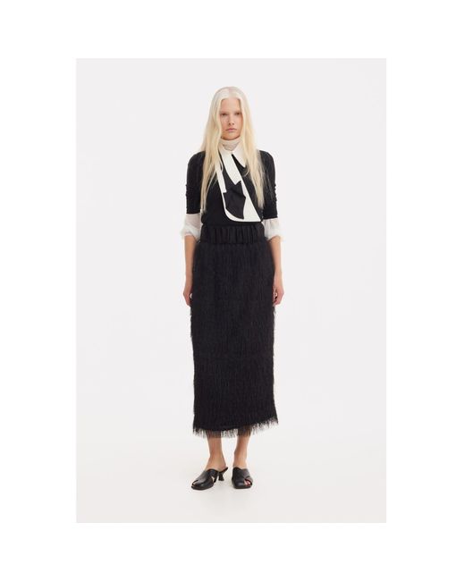 Julia Allert Black Detachable Shirt Collar With Sculptural Tie