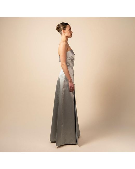 Anse Victorin Gray Irena Silk Dress