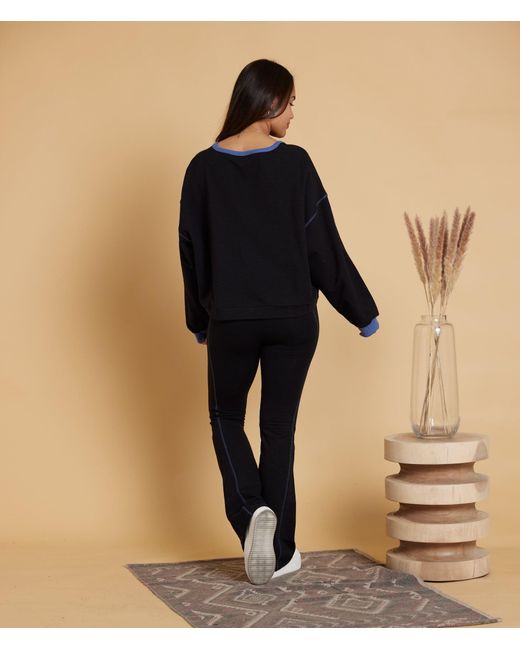 Known Supply Black Boxy Cotton Crewneck