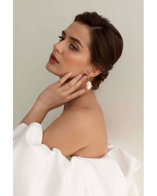 Katy Faye Metallic Bella Pearl Earrings