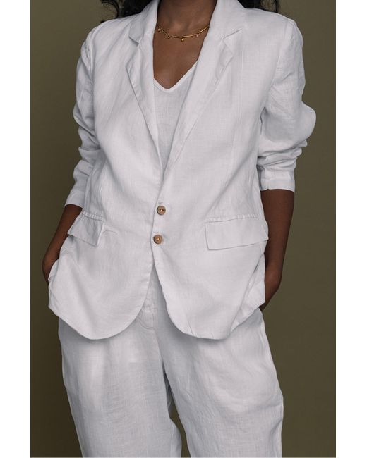 REISTOR White The She's Everything Hemp Blazer