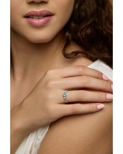 Isla Silver White Aqua Chalcedony & Opal Ring