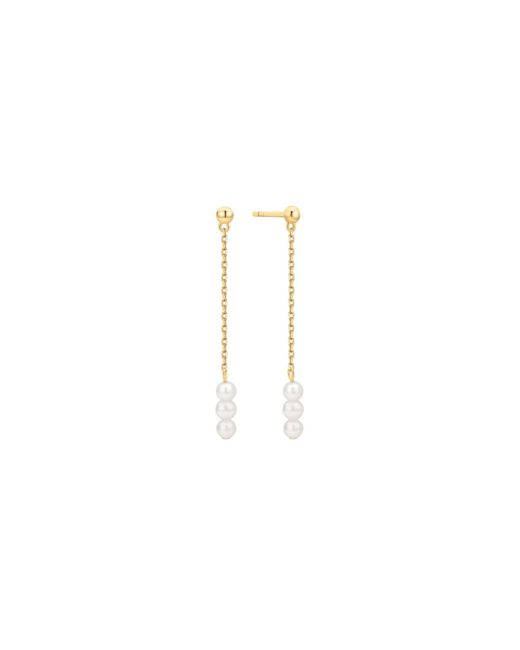 Vanhi White Eden Trio Pearl Drop Earrings