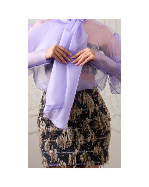 Azzali Purple Top With Jumbo Bow