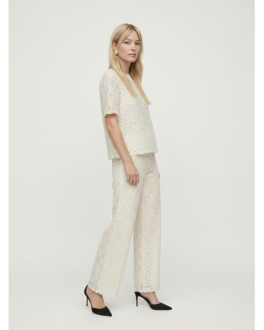 Lily and Lionel White Calippo Lace Short Sleeve Top