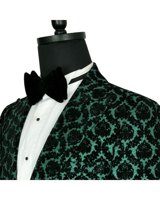 DAVID WEJ Green Washington Floral Jacquard Blazer – for men