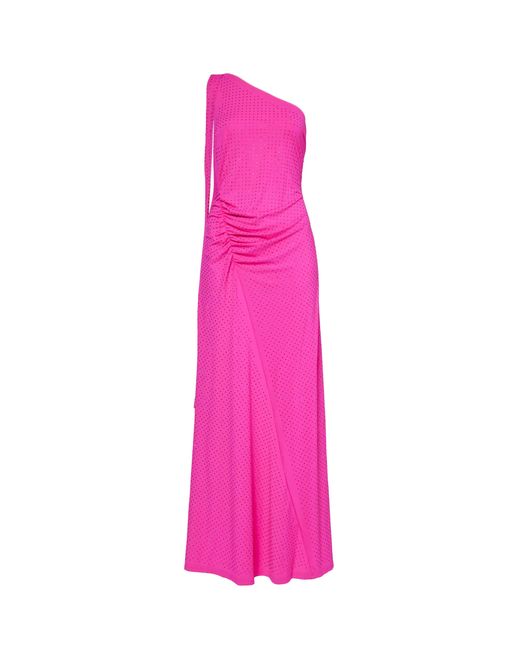 Amy Lynn Stella Pink Asymmetrical Embellished Maxi Dress