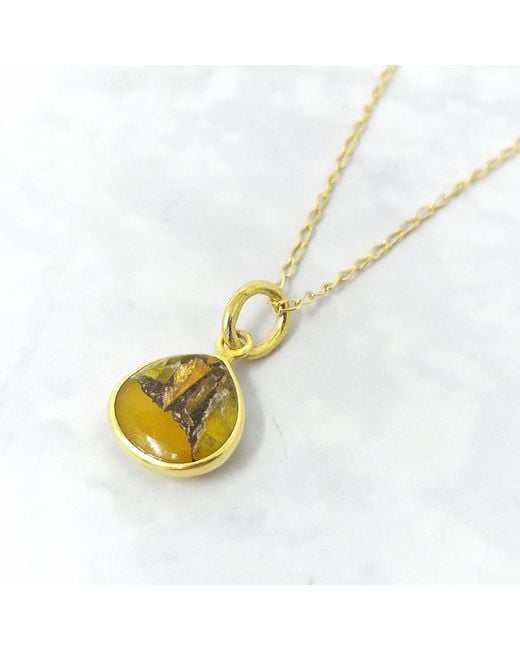 Harfi Metallic 18Ct Vermeil Plated Citrine November Birthstone Necklace