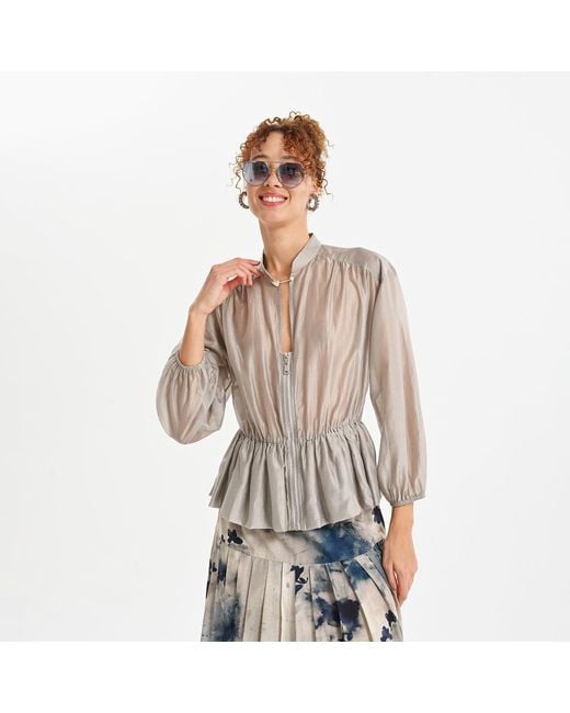 Lalipop Design Gray Veil Cinched Jacket