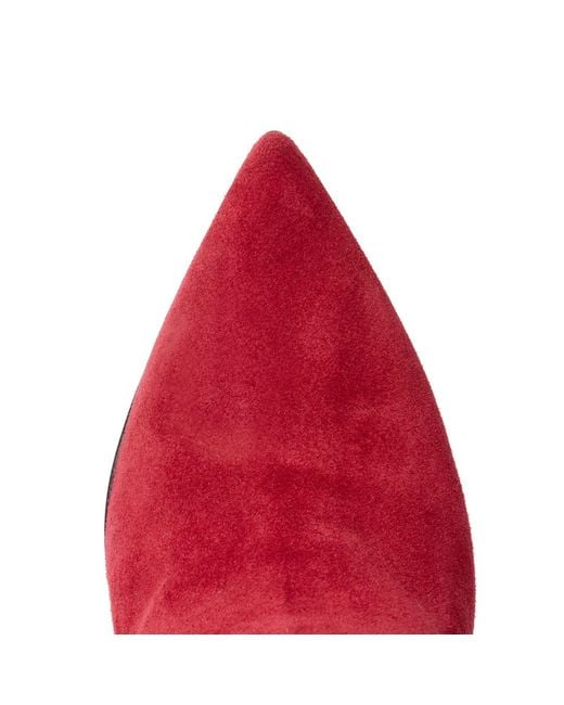 Beautiisoles by Robyn Shreiber Made in Italy Red Lindsay Suede Tall Boot Comfortable & Sexy Stiletto For Valentine