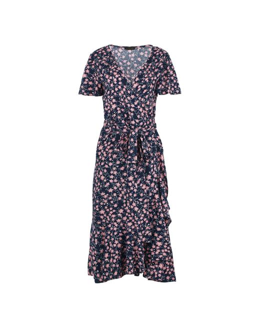 Conquista Blue Blooming Midnight Viscose Midi Dress