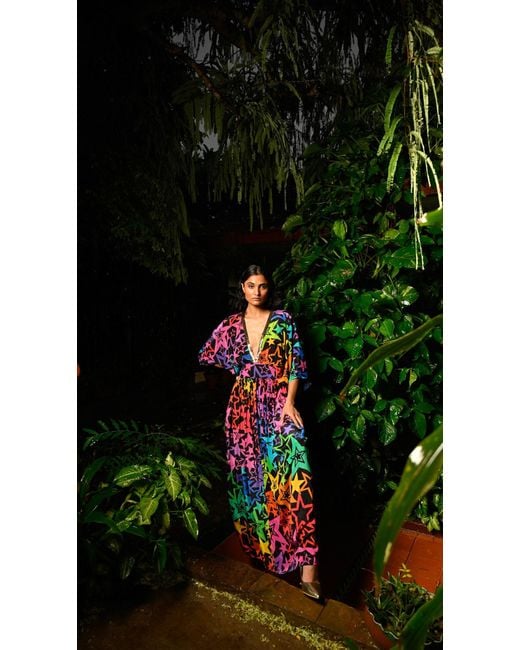 Any Old Iron White New Star Printed Kaftan Dress