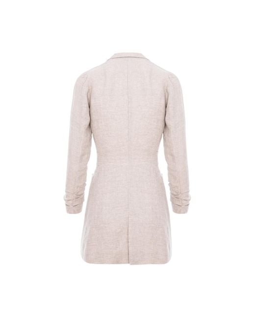 AVENUE No.29 Pink Neutrals Single Breasted Linen Blazer With