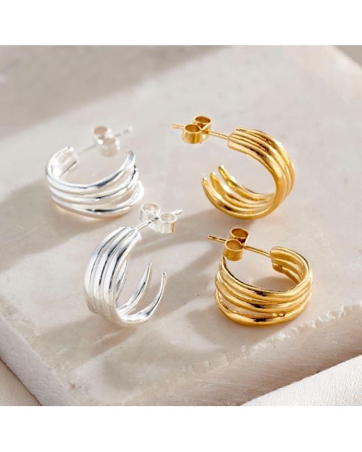 Posh Totty Designs Metallic Talon Open Hoop Earrings