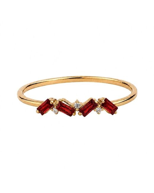 Belinda Jewelz Metallic Garnet Full Baguette Birthstone Ring