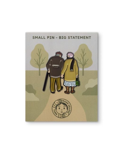 Make Heads Turn Black Enamel Pin Timeless Lovebirds